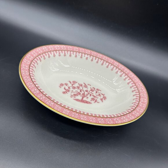 Vintage Oval Vegetable Serving Bowl Theodore Haviland Cambridge Crimson Tree 50s - Picture 1 of 9